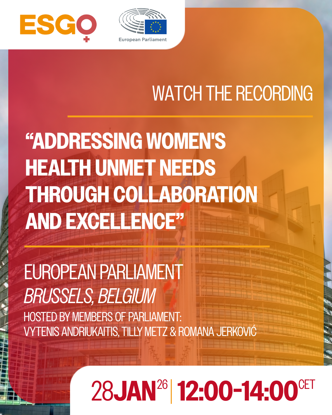 Image with text of event name, place, location and watch the recording