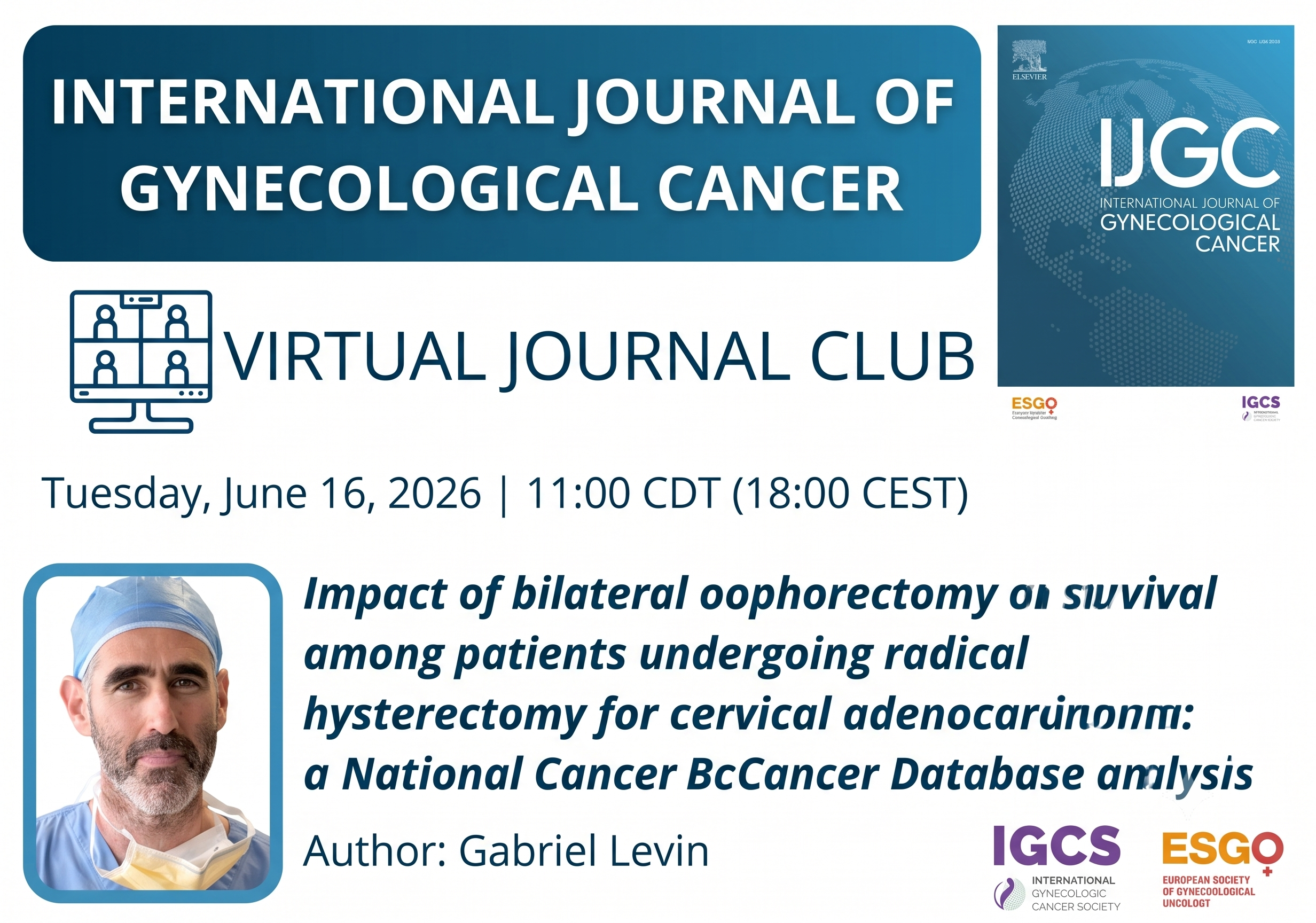 Impact of billateral oophorectomy on survival among patients undergoing radical hysterectomy for cervical adenocarcinoma: a National cancer Database analysis